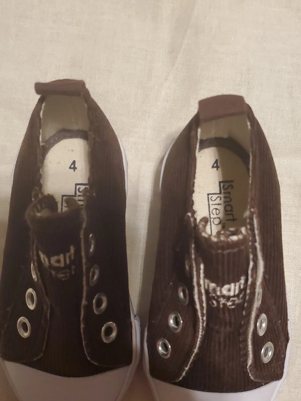 Smart Step Size 4 Brown Corduroy Baby Toddler Shoes